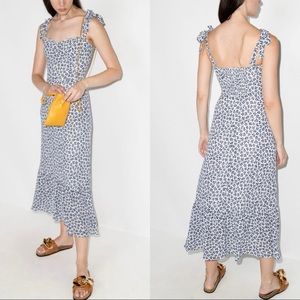 Reformation Blue Nikita Printed Midi Dress Size 4